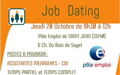 JOB DATING avec POLE EMPLOI - Jeudi 20 Octobre 2022